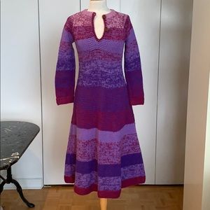 Hand knit 1970s dress